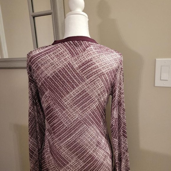 The Limited Burgundy & White Mesh Top - Picture 3 of 4